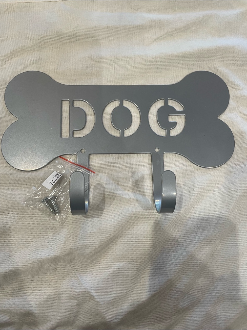 NWT!  Harry Barker Dog Bone Wall Hooks - Gray Metal Dog Leash rack w/screws